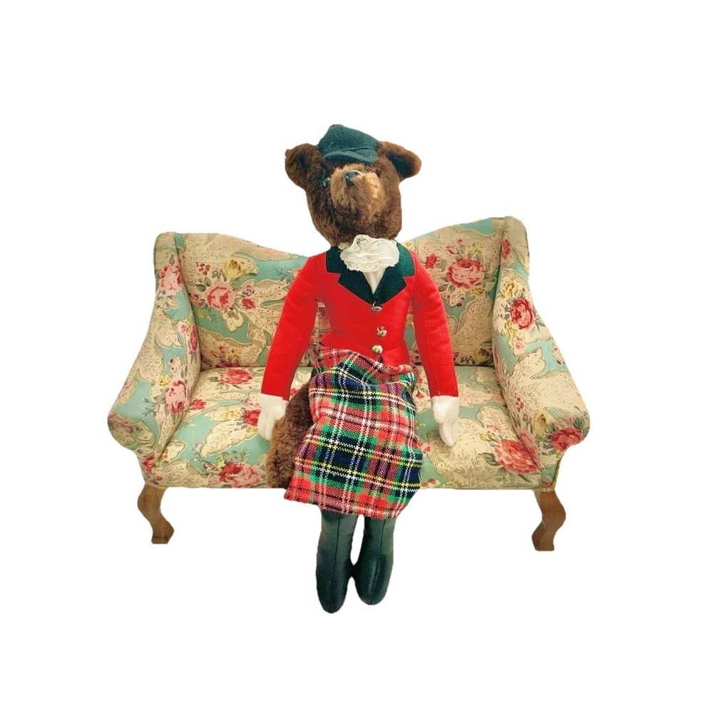 Mrs Fox in Equestrian Attire Stuffed Animal Vintage Store Display Design Decor